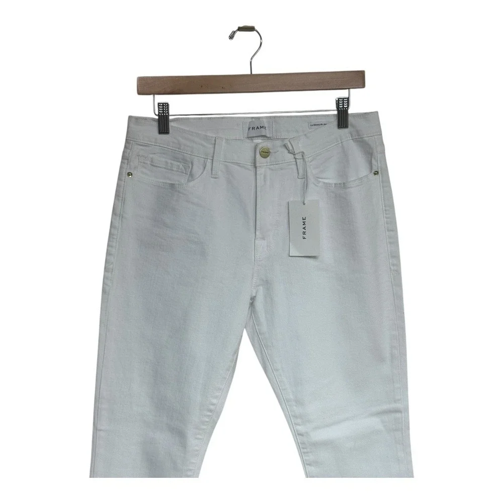 FRAME Le Skinny de Jeanne Crop‎ White Mid Rise Skinny Jeans - Picture 5 of 9